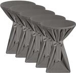 Beautissu Premium Stehtischhusse &oslash; 70cm Anthrazit 5tlg