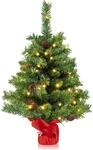 Costway K&uuml;nstlicher Weihnachtsbaum mit Beleuchtung 64 cm