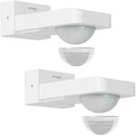 Oktaplex Tea Bewegungsmelder 2er Set 360 Grad 9m Au&szlig;en Schwenkbar Wei&szlig; IP65