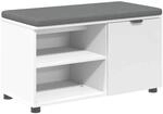 vidaXL Flurbank mit Kissen mit Regal mit Speicher Wei&szlig; 80 x 38 x 46 cm 891504