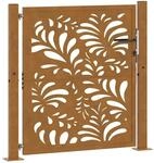 vidaXL Gartentor 105 x 105 cm Verwitterungsstahl Wellendesign 4100974