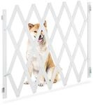 Relaxdays Hundeabsperrgitter Bambus Wei&szlig; Ausziehbar 87 cm x 34 cm x 140 cm 2,5 kg