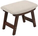 Relaxdays Fu&szlig;hocker Leinen Buchenholz Beige Gepolstert Stabil
