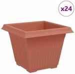 vidaXL Quadratischer Blumentopf 24 Stk Ziegelrot 38 x 38 x 30 cm 42020346