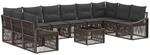 vidaXL Gartensofa-set 11 Stk Grau Poly-Rattan 3436118