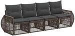 vidaXL Gartensofa-Set 4-Tlg Grau und Dunkelgrau Poly-Rattan 3435341