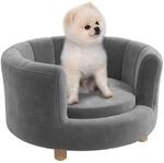 PawHut Hundesofa Polyester Schaumstoff Grau 65B x 64T x 37H cm