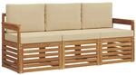 vidaXL Sofagarnituren 3 Tlg Natur und Beige Massivholz Akazie 3374278
