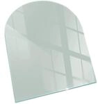 Tulup Glasplatte f&uuml;r Kamin Gr&uuml;n Glasplatte unter Kamin Halbkreis 80x70 cm...