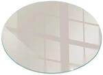 Tulup Glasplatte f&uuml;r Kamin Cremig Bodenplatte Glas f&uuml;r Ofen Runden 70x70 cm...