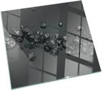 Tulup Glasplatte f&uuml;r Kamin Abstrakte Wolke aus Feststoffen Glas unter Kamin Quadrat