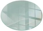Tulup Glasplatte f&uuml;r Kamin Zartes Marmormuster Kamin Glasplatte Runden 50x50 cm