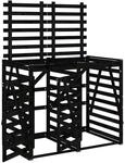 DELUKE 2er M&uuml;lltonnenbox Kiefernholz BOUMI 162x91,5x128,5cm Schwarz