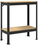 vidaXL Werkbank mit Regal Schwarz 81 x 41 x 91 cm Sperrholz und Metall 42020132