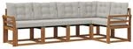 vidaXL Outdoor-Sofagarnitur mit Kissen 5-Tlg Natur und Hellgrau 3368666