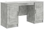 vidaXL Schreibtisch mit T&uuml;r Betongrau 142,5 x 50 x 75 cm Holzwerkstoff 3414642
