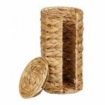 Relaxdays Toilettenpapier Aufbewahrung Wasserhyazinthe Eisen Natur mit Deckel f&uuml;r 3