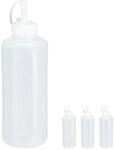 Relaxdays Quetschflasche 4er Set Kunststoff Transparent Mit Skala 1000 ml