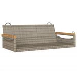 furnicato H&auml;ngebank Grau 109x62x40 cm Poly Rattan