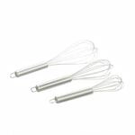 Relaxdays Schneebesen Set Edelstahl Silber Sp&uuml;lmaschinengeeignet 30 cm x 7 cm 25 cm
