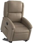 vidaXL Relaxsessel mit Aufstehhilfe Elektrisch Cappuccino Kunstleder 3204246