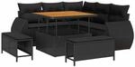 vidaXL Gartensofa-Set mit Kissen mit Kissen 8 Stk Schwarz Poly-Rattan 3363814