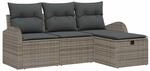 vidaXL Sofa Set mit Kissen mit Speicher 4 Stk Grau Poly-Rattan 3359048