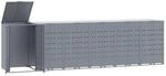 DELUKE M&uuml;lltonnenbox GORILO F&uuml;r 6 Tonnen Grau 414x79x117cm Stahl