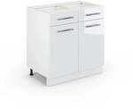 Vicco Badschrank Fame-Line Wei&szlig; Hochglanz/Wei&szlig; 80 x 82 cm ohne Arbeitsplatte