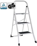 TRUTZHOLM Trittleiter 3 Stufen Klappbar T&Uuml;V/GS 150 kg Anti-Rutsch Trittfl&auml;chen