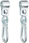 Relaxdays Schaukelhaken 2er Set Eisen Silber Rostfrei mit Karabinern 17 cm x 3 cm x 5