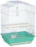 Relaxdays Vogelk&auml;fig Stahl Gr&uuml;n mit Sitzstangen 49,5 cm x 35 cm x 32 cm 1,5 kg