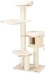 Costway Holz Katzenm&ouml;bel Kletterbaum Katzenh&ouml;hle Spielbaum Beige 174cm