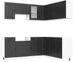 vidaXL 11 Tlg K&uuml;chenschrank-Set Porto Schwarz Holzwerkstoff 3314962
