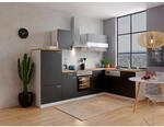 Respekta Winkelk&uuml;che KBL280WSCG 280 x 172 cm Schwarz-Wei&szlig;-Butcher Nussbaum
