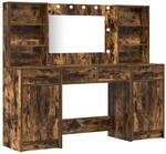 vidaXL Schminktisch Set mit T&uuml;r 3-Tlg Ger&auml;ucherte Eiche Holzwerkstoff 3334285
