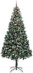 vidaXL K&uuml;nstlicher Weihnachtsbaum mit 300 LEDs mit St&auml;nder Gr&uuml;n 240 cm...