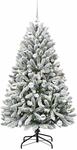 vidaXL K&uuml;nstlicher Weihnachtsbaum Gr&uuml;n und Wei&szlig; 150 cm PVC und Metall 3395744