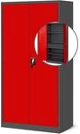 JAN NOWAK Werkzeugschrank mit Lochwand SZYMON 185 x 92 x 50 cm Anthrazit-Rot