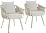 Tectake Aluminium Stuhl Lugano Im Rope Design Wetterfest und Uv Best&auml;ndig 2Er Set 65