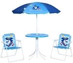 Outsunny Kinder Garten Tisch und Stuhl Set Blau &Oslash;49,5 x 50H cm