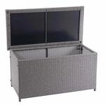 Proregal Poly-Rattan Kissenbox HxBxT 51x115x59cm Basic Grau 250L Gartentruhe