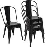 MCW Stuhl A73 Metall 4er-Set Schwarz