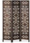 Homestyle4u Paravent Raumteiler Braun Ornament-Design Sichtschutz Trennwand 3037