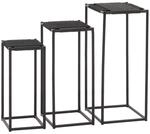 MCW 3er-Set Blumentisch N70 Stapelbar Metall Papierseil Anthrazit