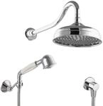 PaulGurkes Duschsystem Nostalgie ohne Armatur Regendusche mit Handbrause Set