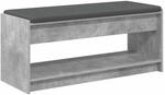 vidaXL Flurbank mit Kissen mit Regal Betongrau 103 x 38 x 45 cm 891587