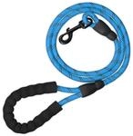 Relaxdays Hundeleine Nylon Blau Reflektierend Gepolstert 150 cm 200 g