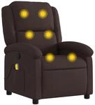 vidaXL Massagesessel Dunkelbraun Stoff 371768