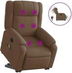 vidaXL Elektrischer Massagesessel mit Aufstehhilfe Braun Stoff Modell 6